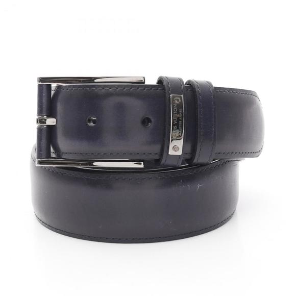 LOUIS VUITTON Belt Clothing Leather Men's Navy M9894 - Picture 1 of 9